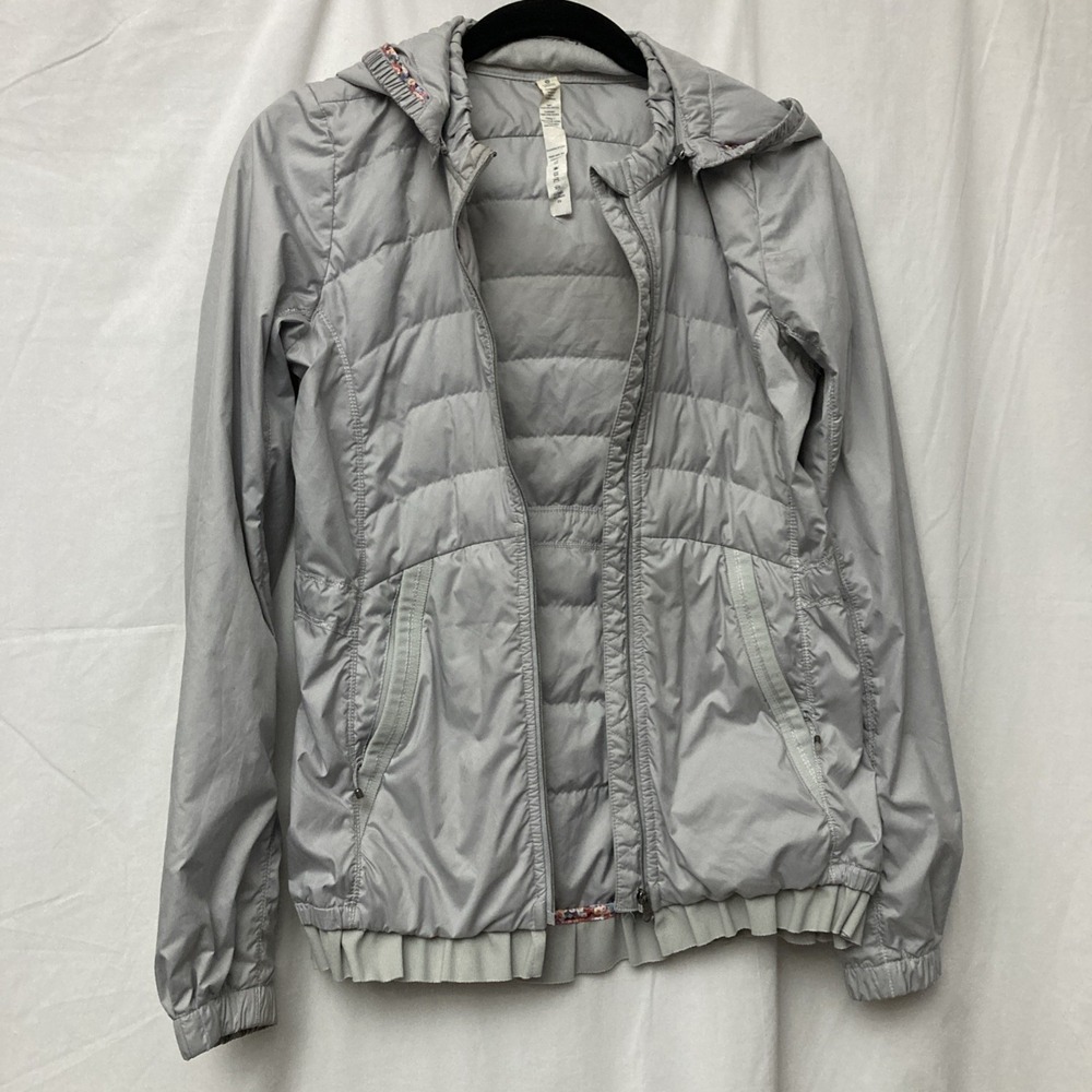 Lululemon Athletica Women's Gray Spring Fling Down Puffy Windbreaker -‎ SZ 4
